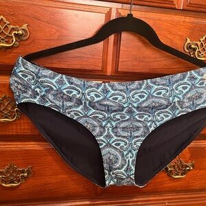 Coolibar Blue Paisley Bikini Bottom L